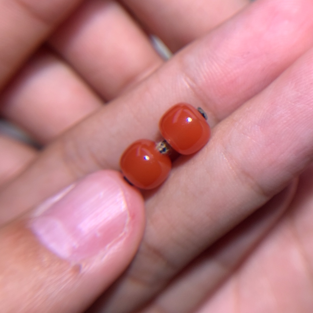 南红玛瑙老型对珠8×7未镶嵌西*啊