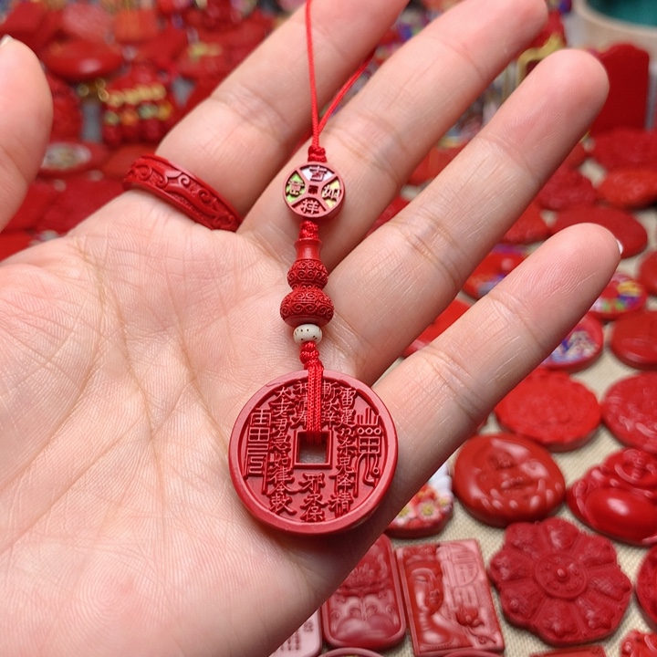 天然辰砂工艺品朱砂手机坠