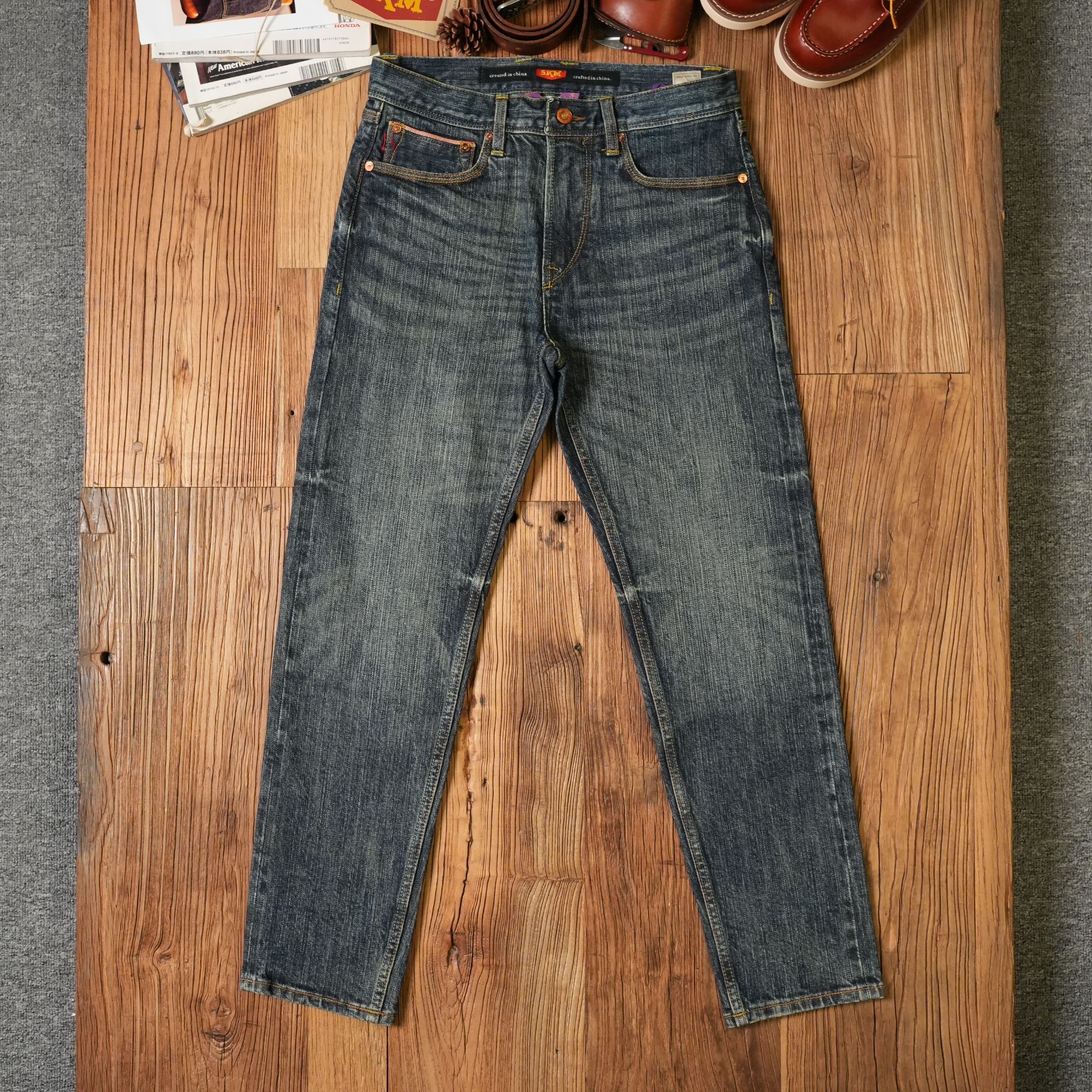 KM1315赤耳丹宁牛仔裤16oz秋冬新款512修身微锥版型小直筒