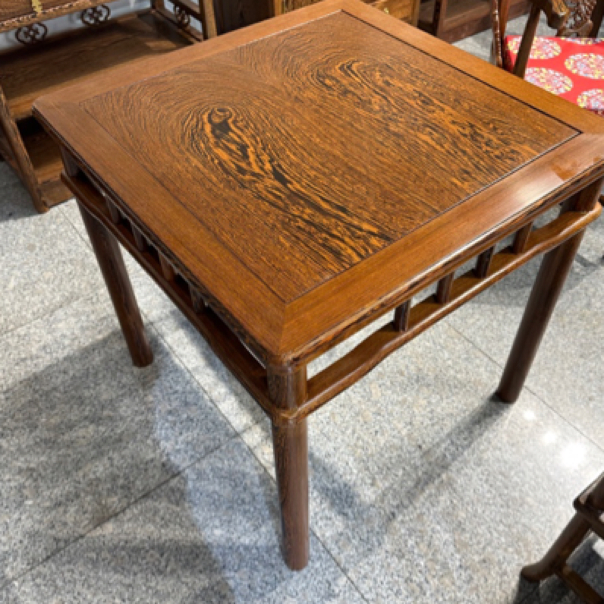 国标红木鸡翅木单桌链接68✖️68高68休息桌喝茶桌小四方桌