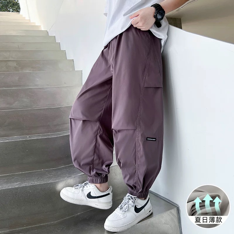 [现货]2025新款男童裤子夏装洋气男孩速干休闲裤帅气薄款防蚊裤潮
