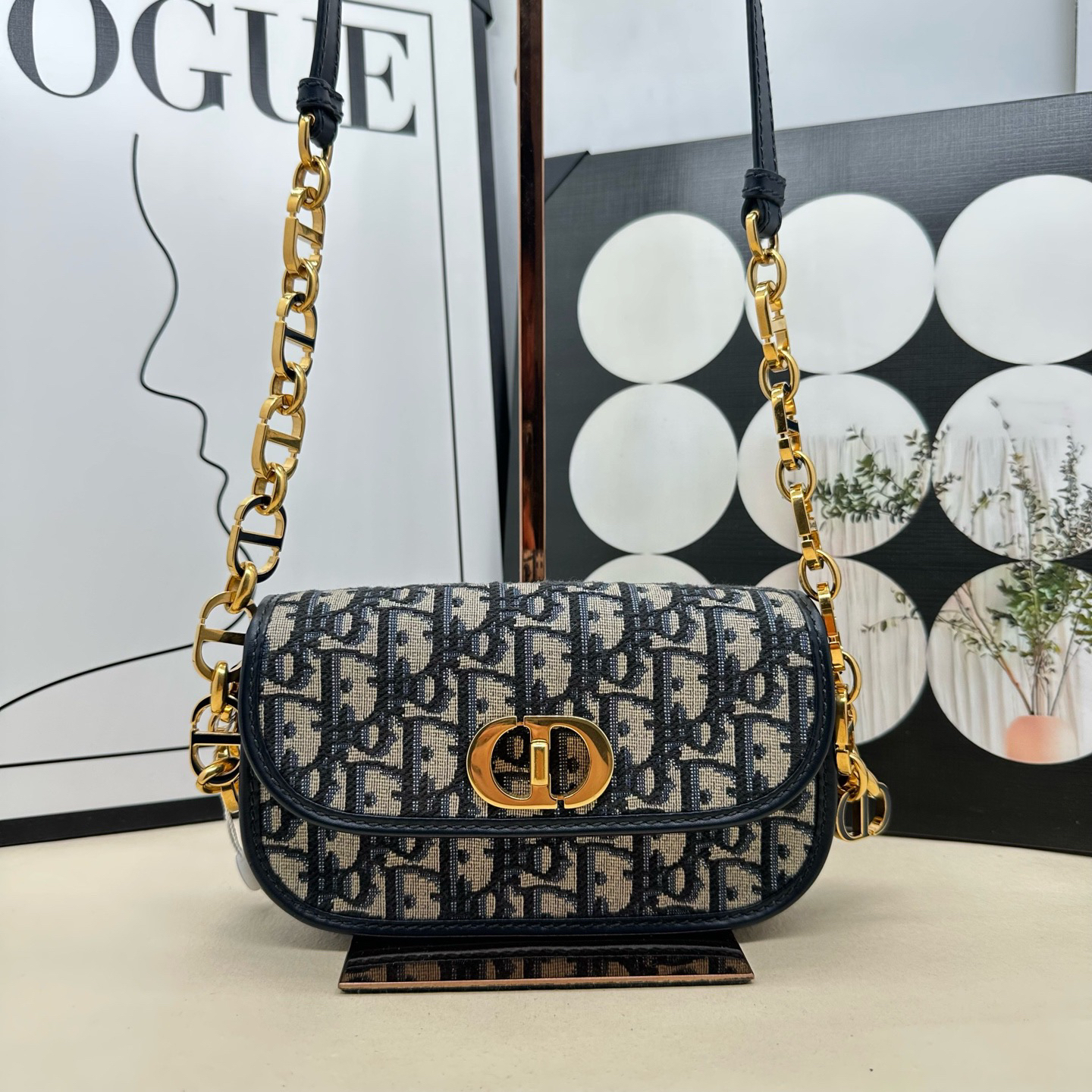 95新 DIOR/迪奥 老花蒙田30 avenue小号斜挎包W130024