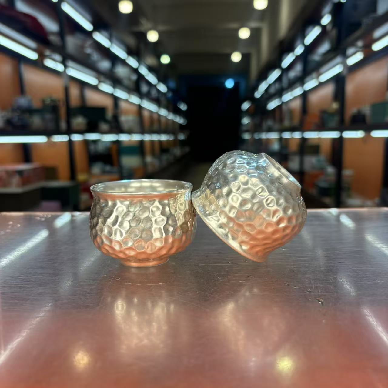 秋香茶具  锤纹银杯（一对装）主人杯小禅定杯主人杯-2678
