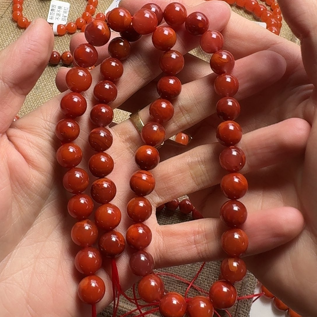 南红玛瑙手链未镶嵌伊*项链多圈原矿项链瓦西10➕