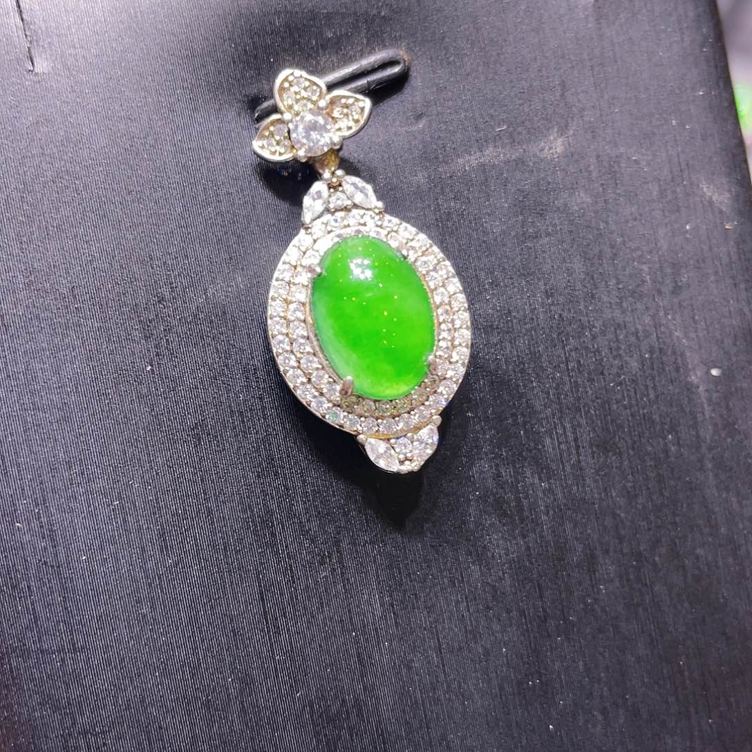 翡翠银S925镶嵌颈饰