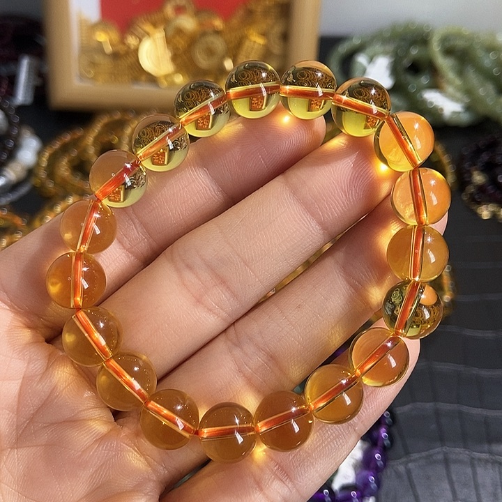 水晶手链未镶嵌黄水晶10