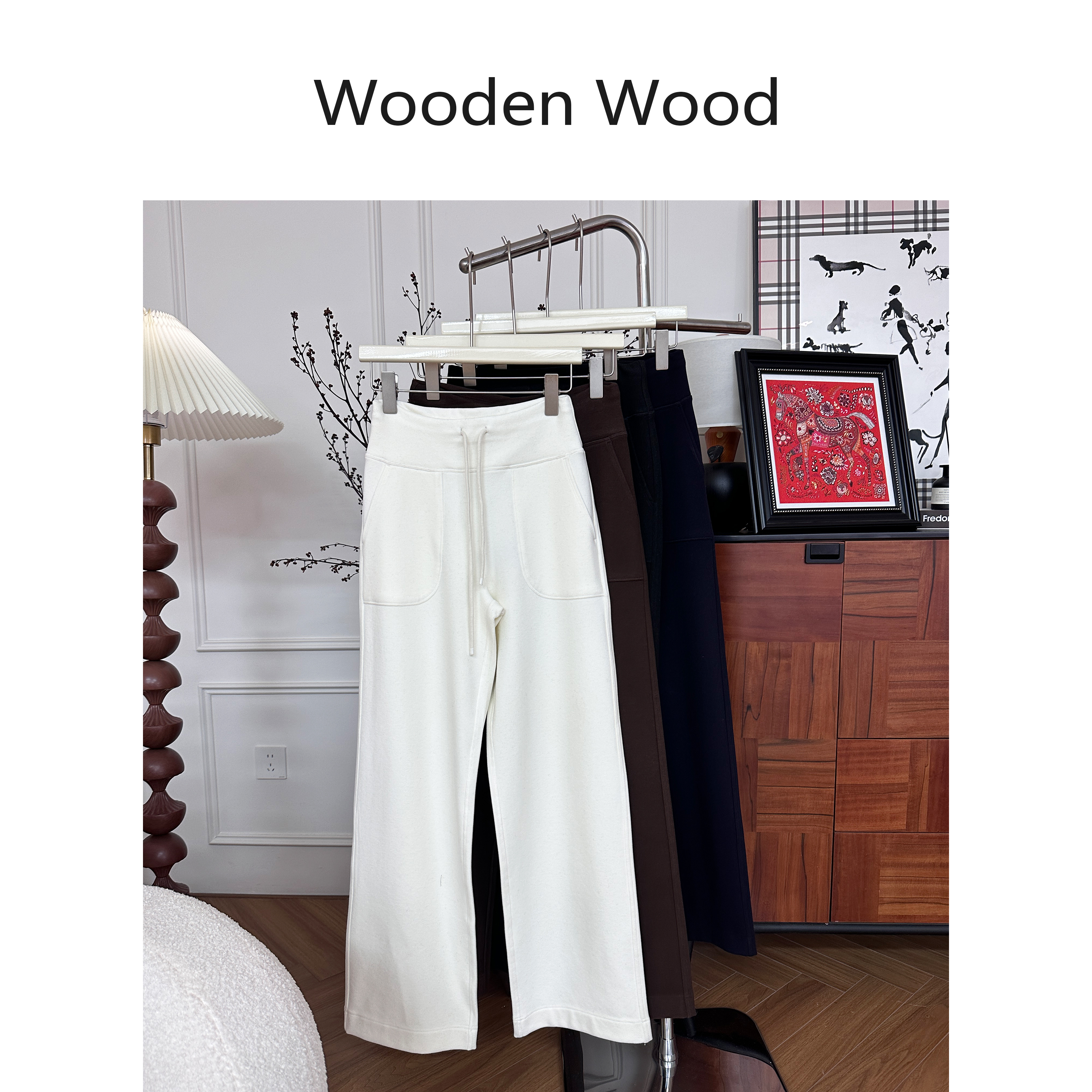 Wooden Wood“自在独行”气质感显瘦百搭舒适保暖时尚休闲裤P25676