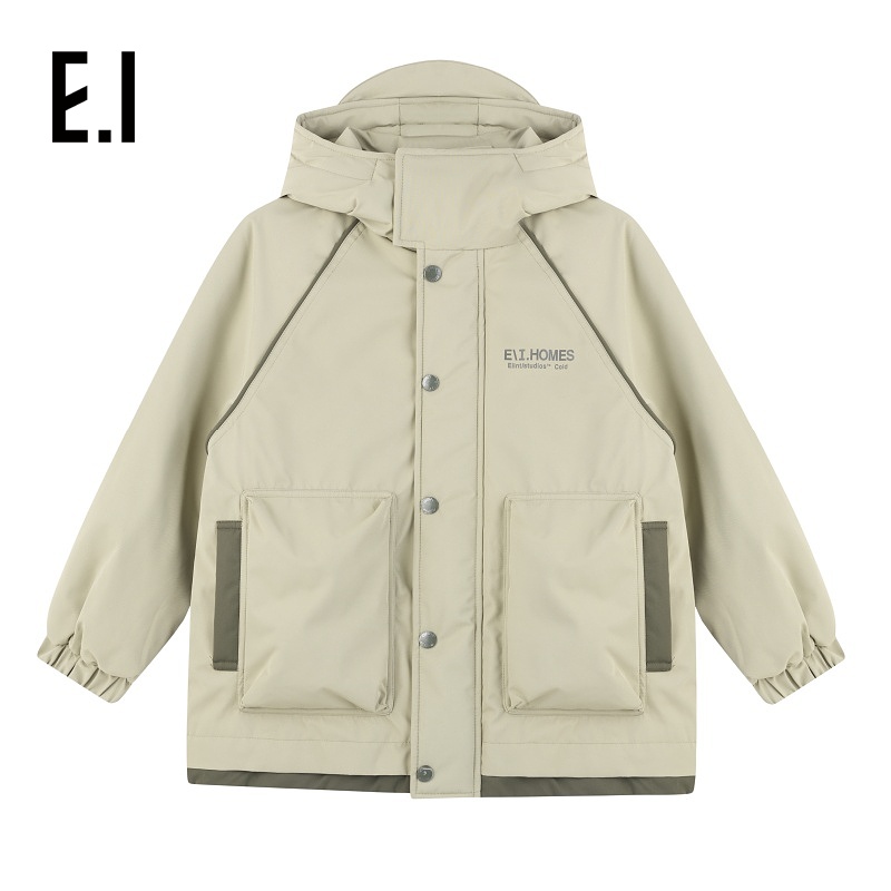 连帽款棉服冬装新款男女童户外运动夹克休闲风衣D8244105163