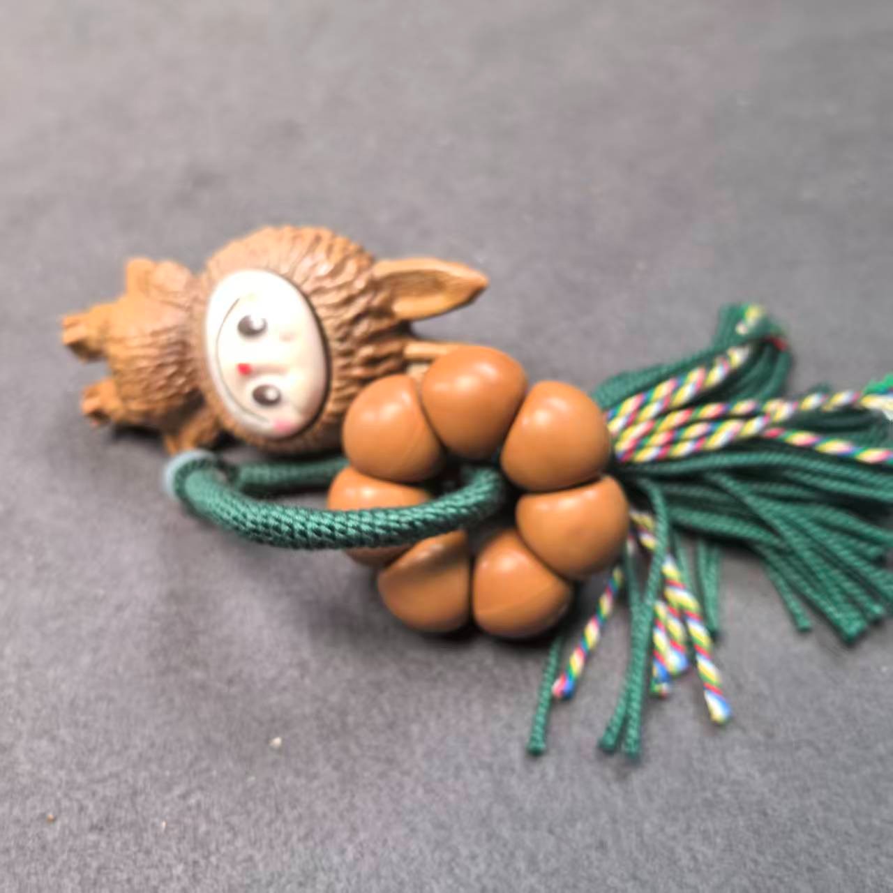 古绪出品-太阳花 保真龙岩料小手捻猴头手串原皮原色文玩手串