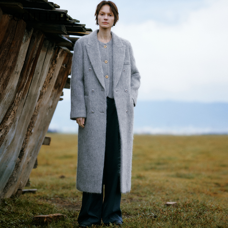 【达人专属】edition毛呢大衣西装领长款羊驼毛羊毛呢#EBC4OVCK04