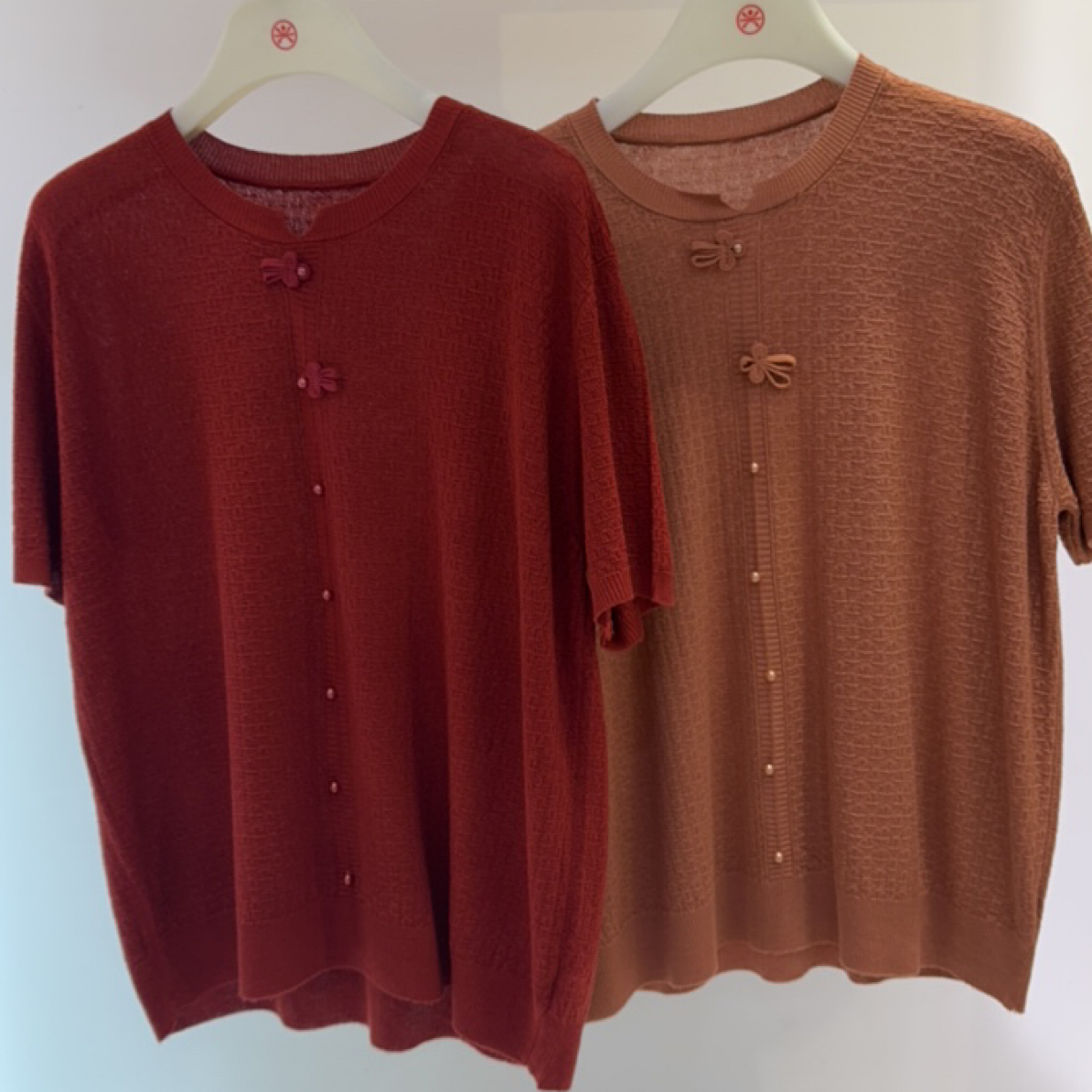 洋气盘扣款时尚妈妈半袖美衫宽松百搭