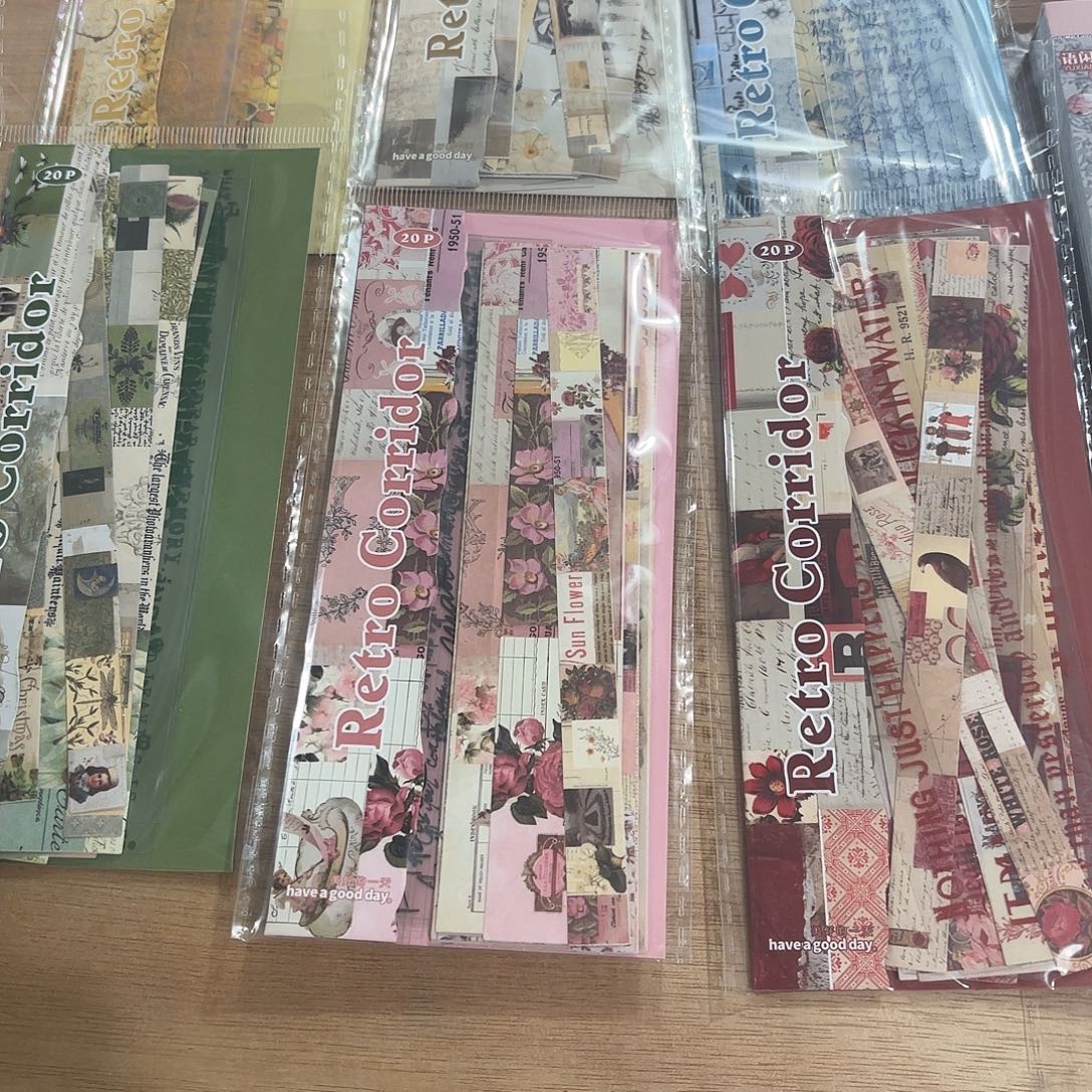 复古长廊长条双材质贴纸6包不重复