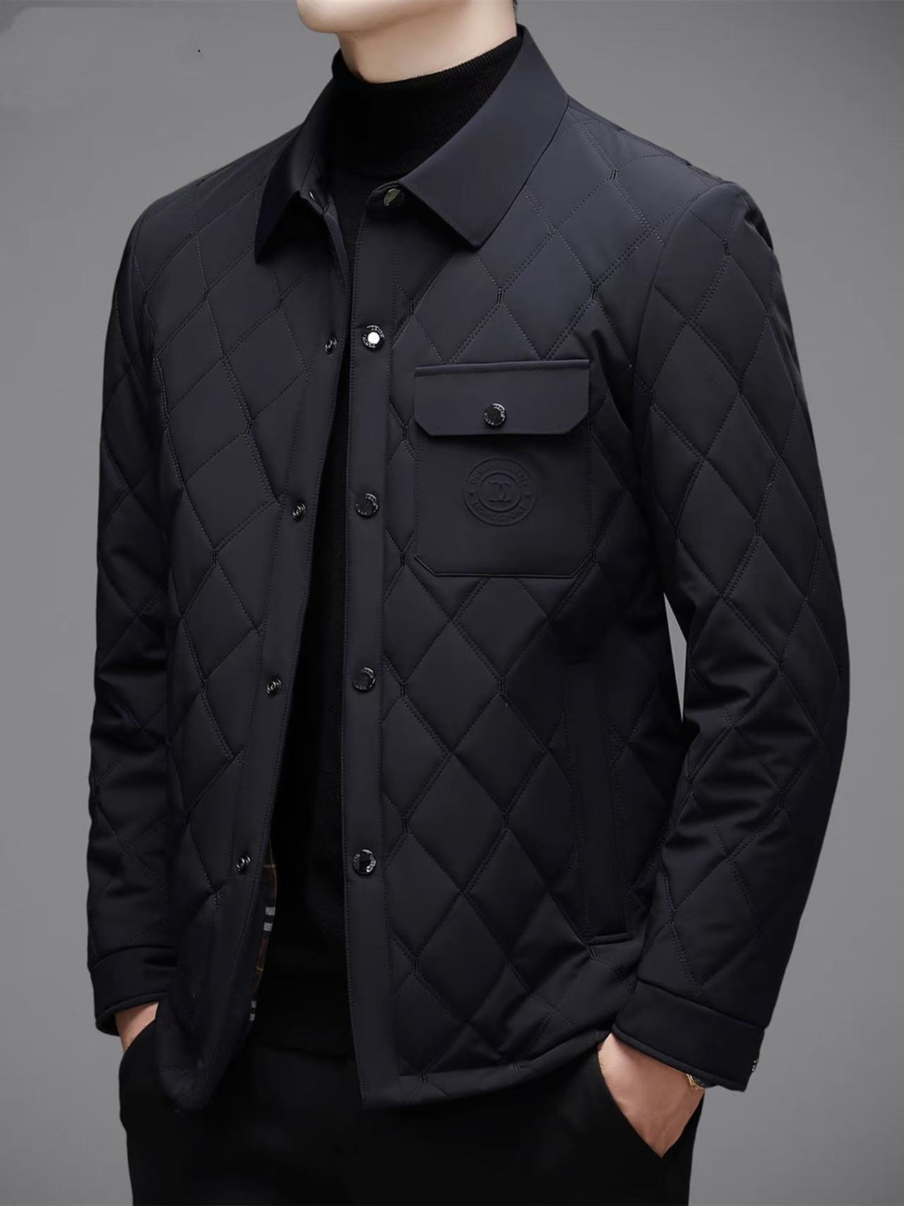 男式夹克翻领男士加厚秋冬季