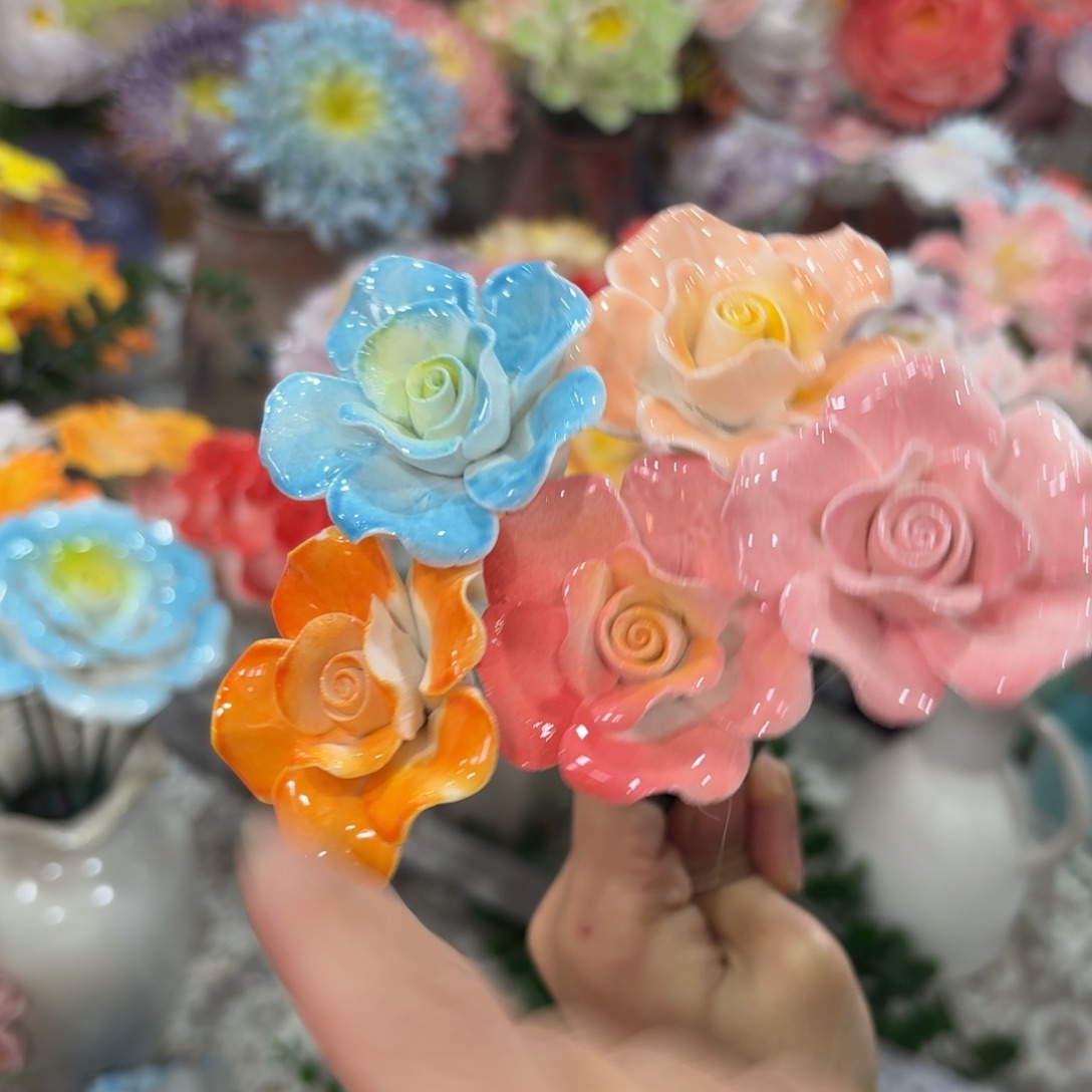 陶瓷花拍满20元发货，爱退款拉黑