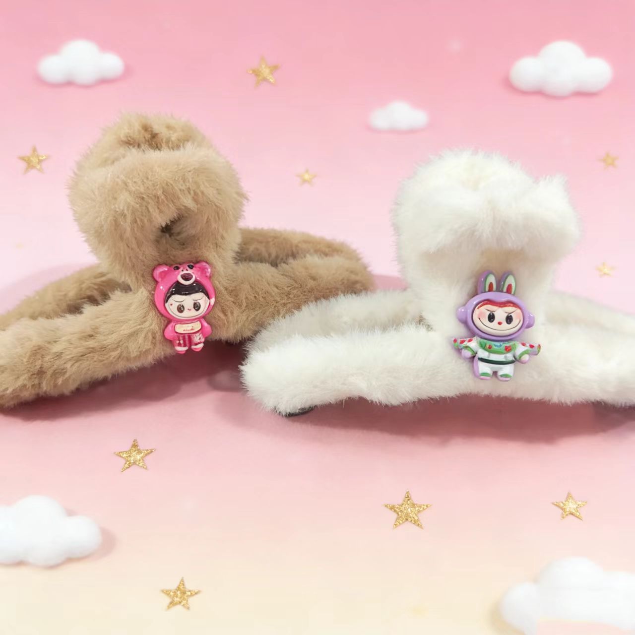 发夹毛绒抓抓夹千金风女抓夹日韩少女风发夹气质盘发夹少女心