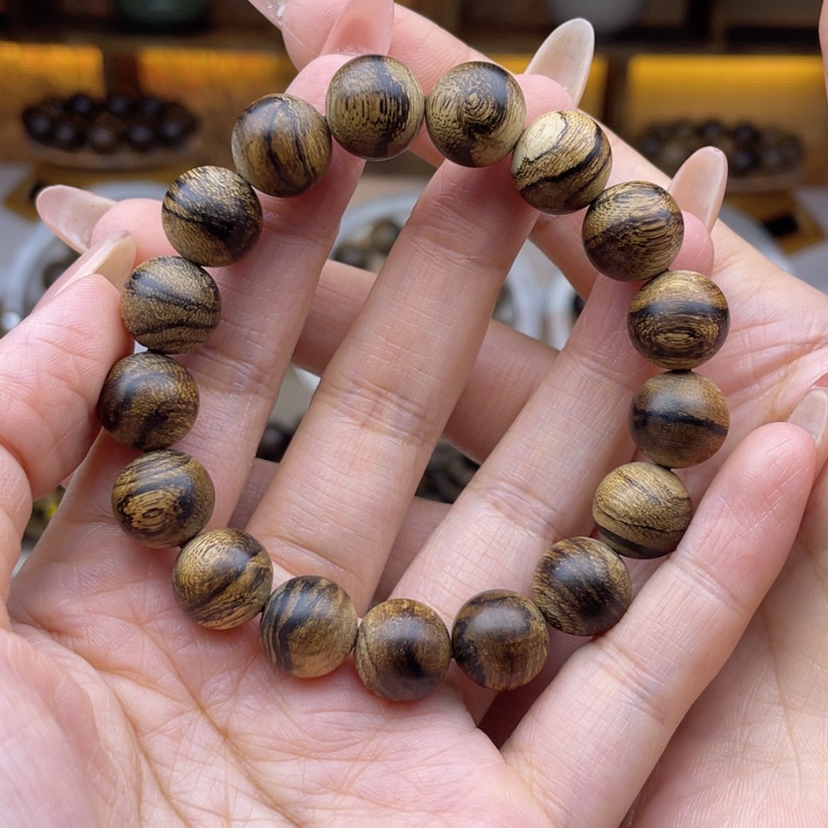 【闪购商品】手串沉香刚*芽庄白棋楠瘤疤虎斑