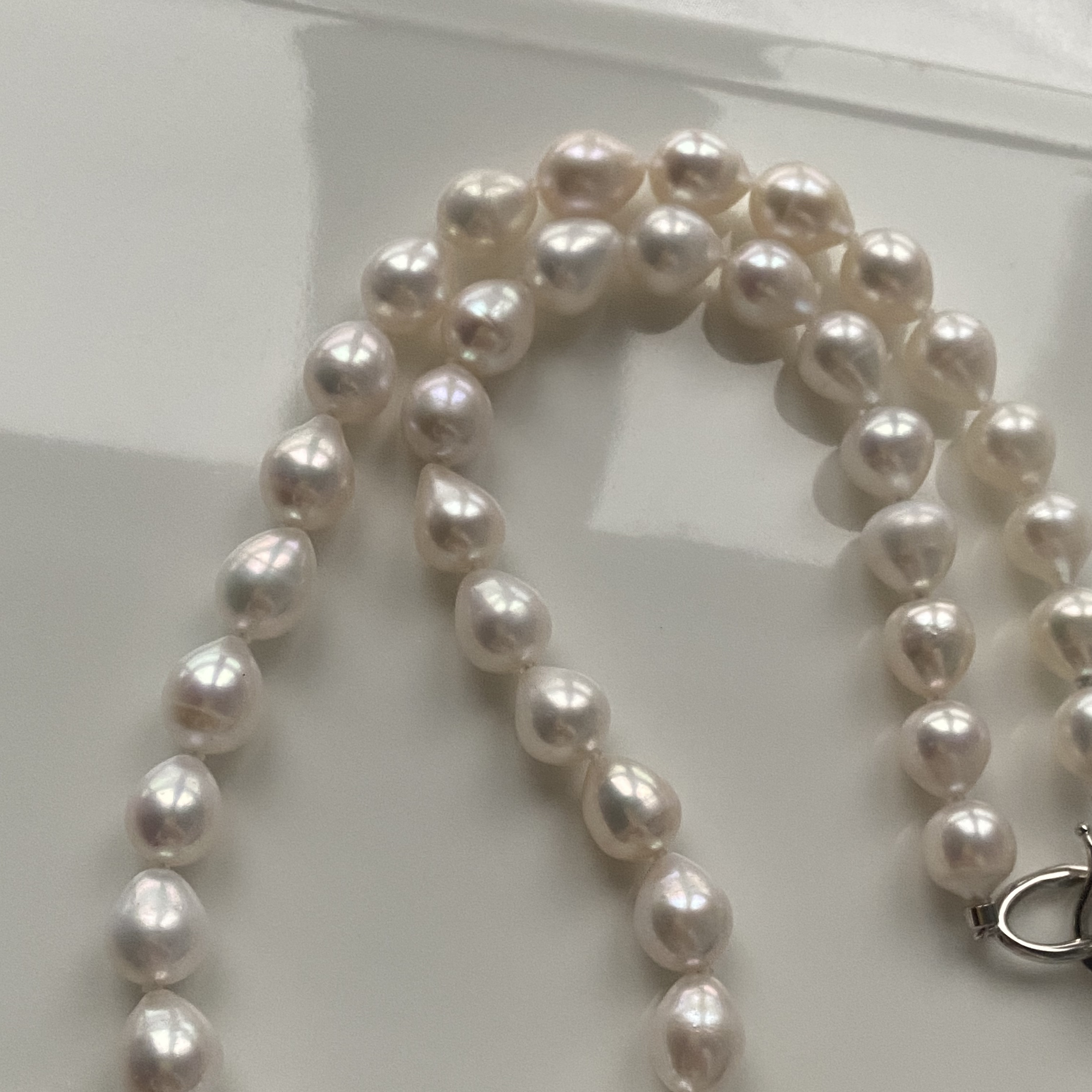 黎初 铜合金 8.5mm淡水珍珠无核水滴型珍珠项链