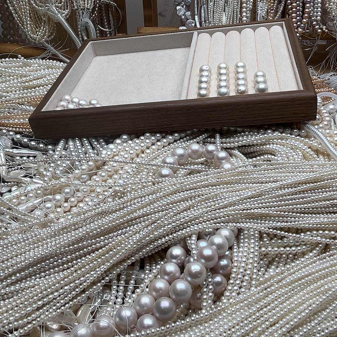 陆***介未镶嵌淡水珍珠半成品弹绳➕棉线