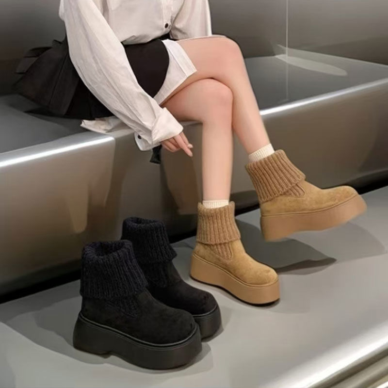 2025冬季爆款马丁靴防脏休闲鞋勃肯中筒靴弹力少女风百搭厚底短靴