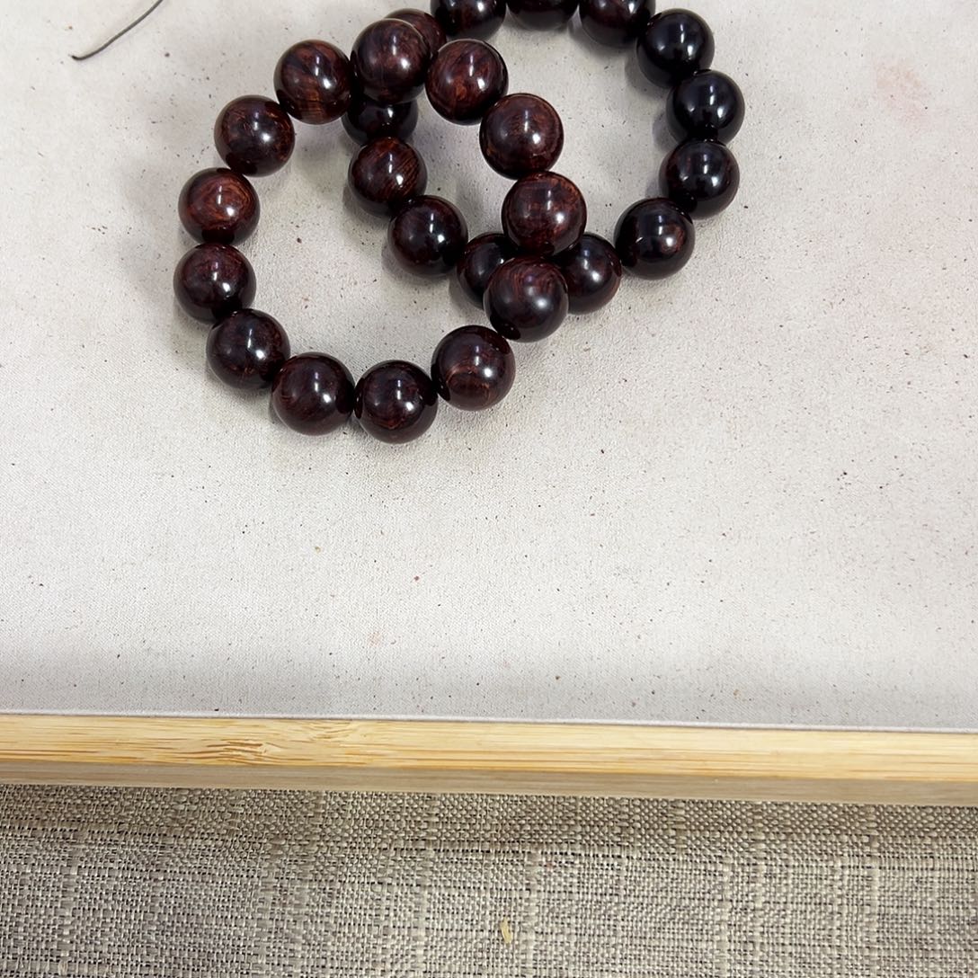 手串/手链黄花梨/降香黄檀18mm圆珠老料水波