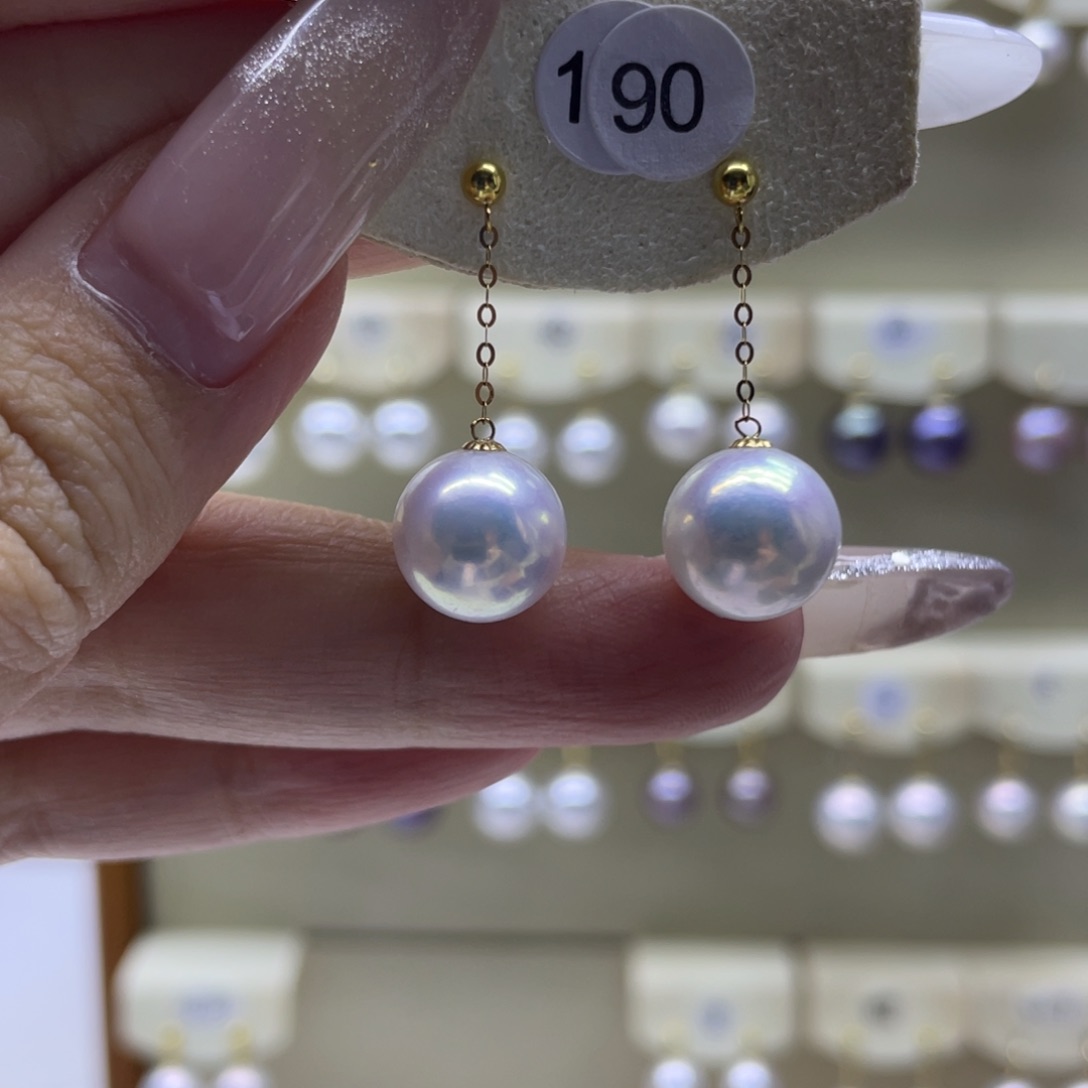 淡水珍珠耳饰18K金镶嵌