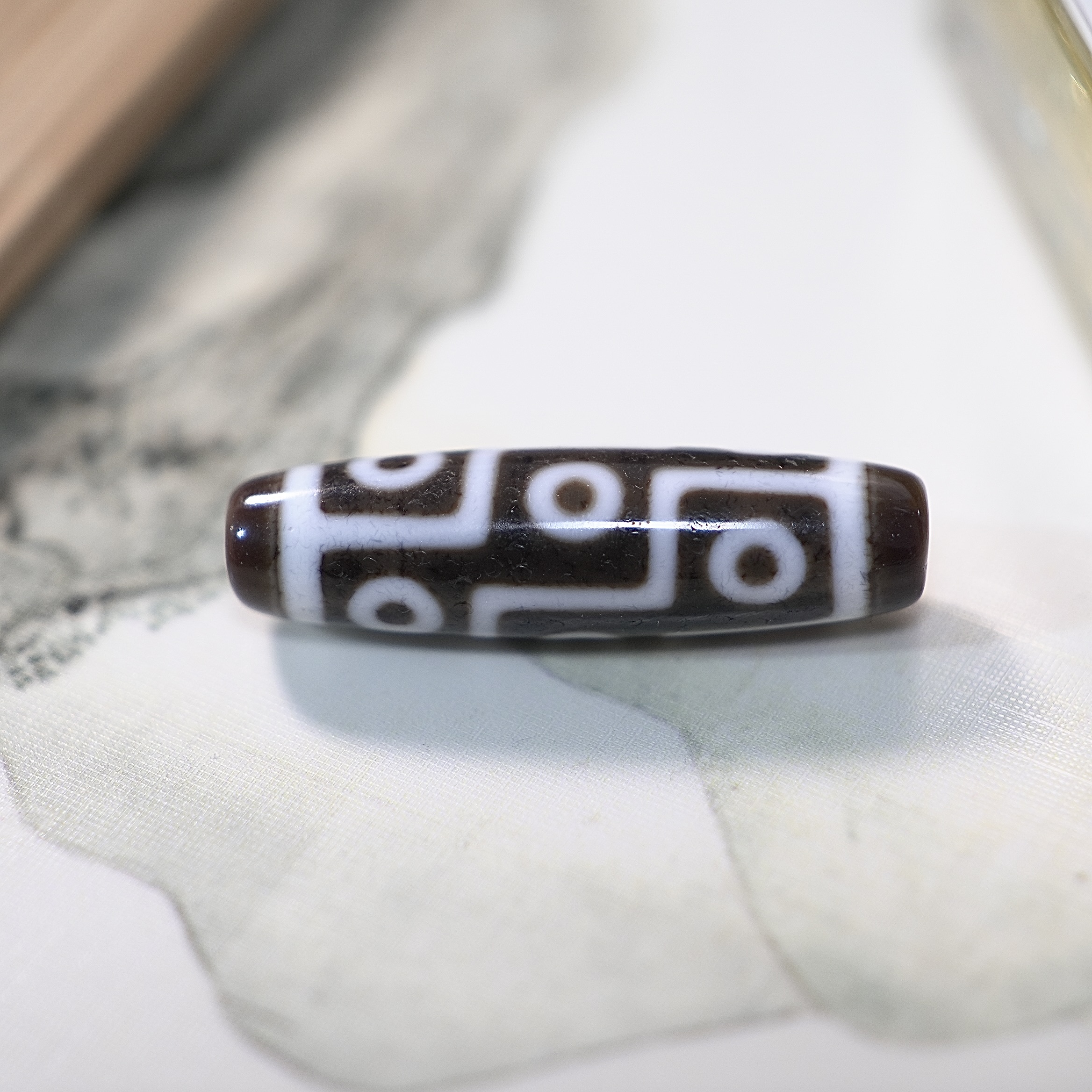 建成黑白（九眼）玛瑙珠，条纹玛瑙，40mm左右