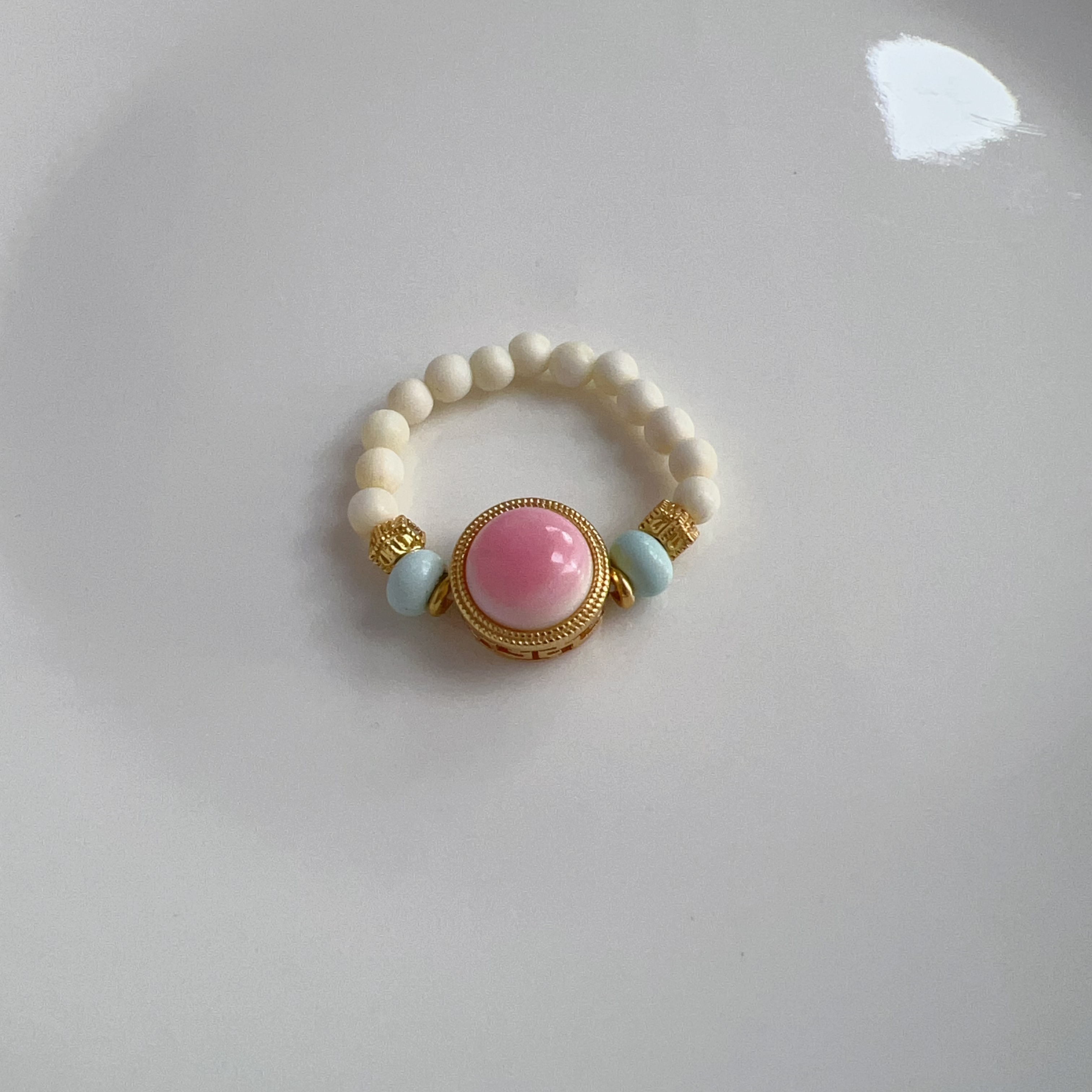 3mm天然猛犸牙戒指