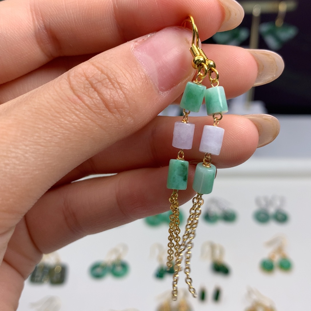 翡翠未镶嵌耳饰耳饰