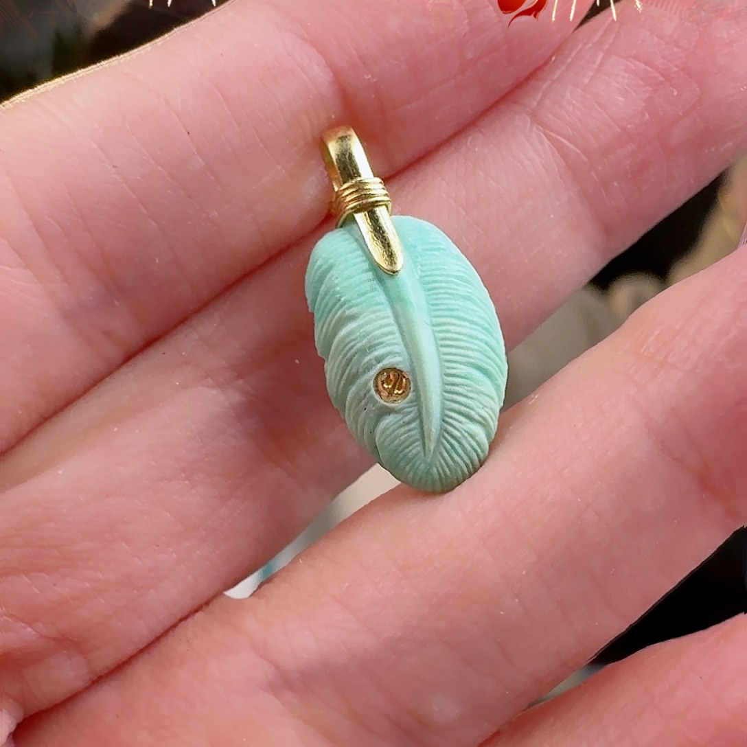 绿松石珠宝奇石18K金镶嵌