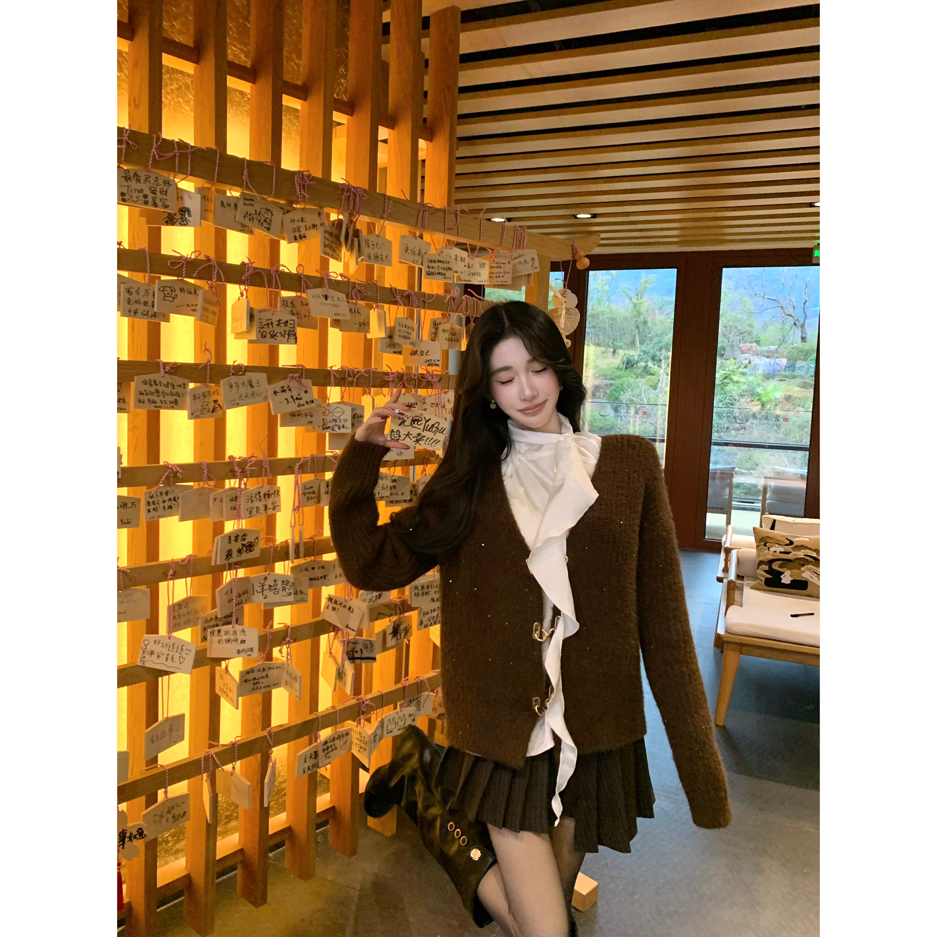 Barb Chill【12/20-10:00新品】【冬日暖阳】复古咖色毛织开衫外套