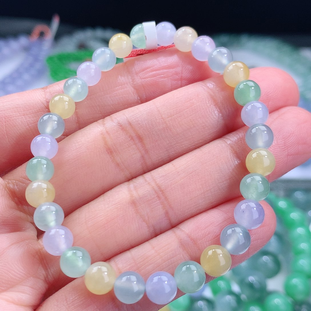 翡翠手链未镶嵌卡6mm