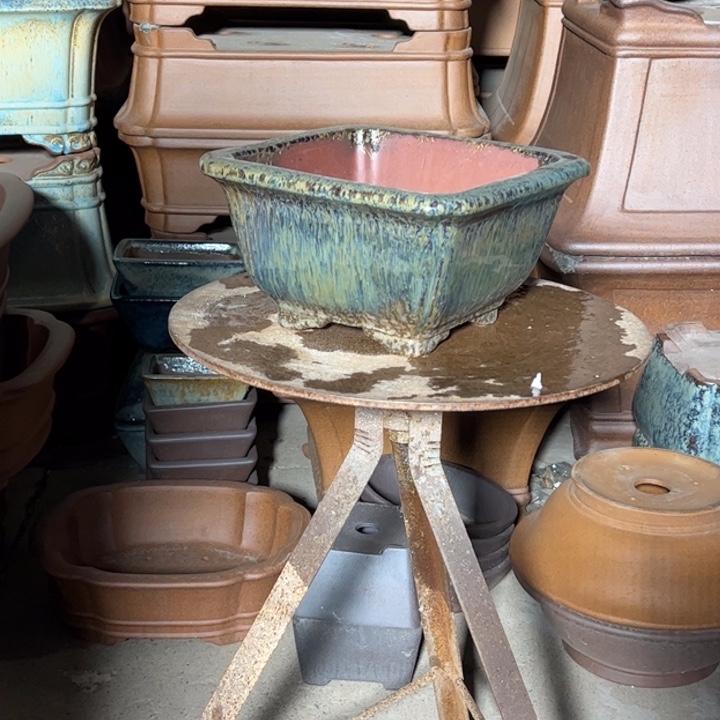 迎***丑花盆紫砂高温釉处理