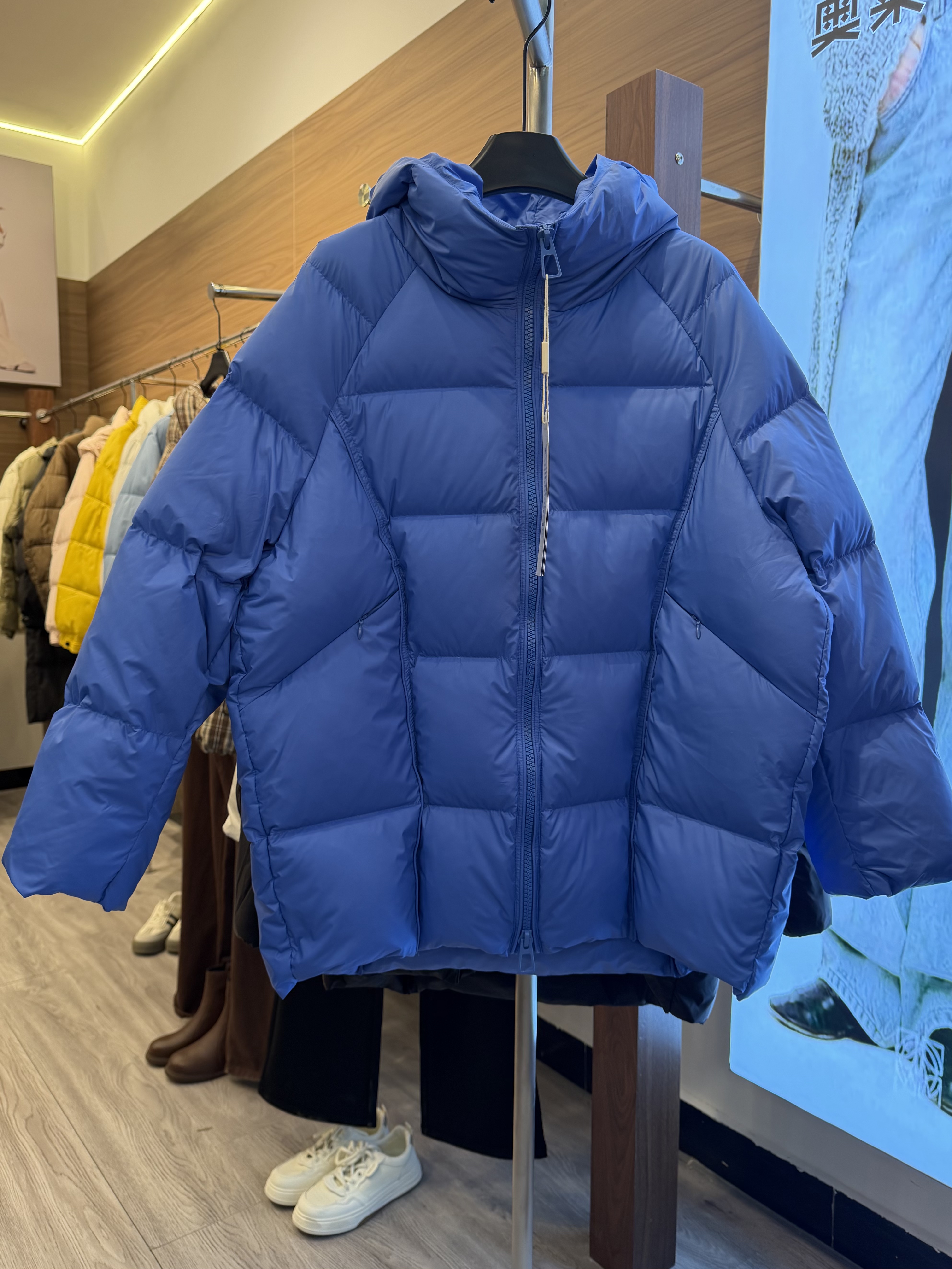 高品质95白鸭绒新款2025冬季加厚中长款龟背泡芙连帽女羽绒服6