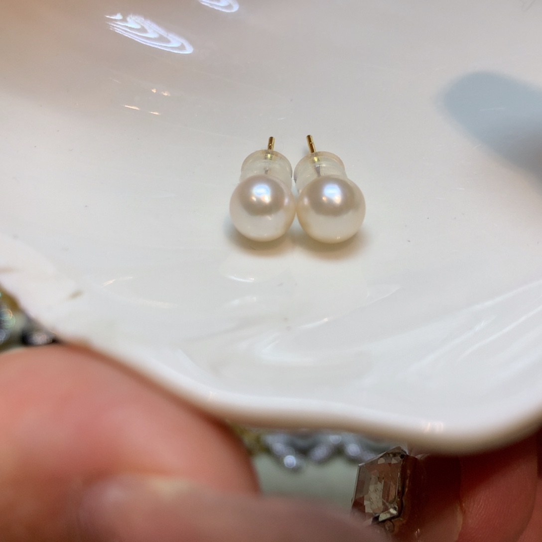 海水珍珠耳饰银S925镶嵌