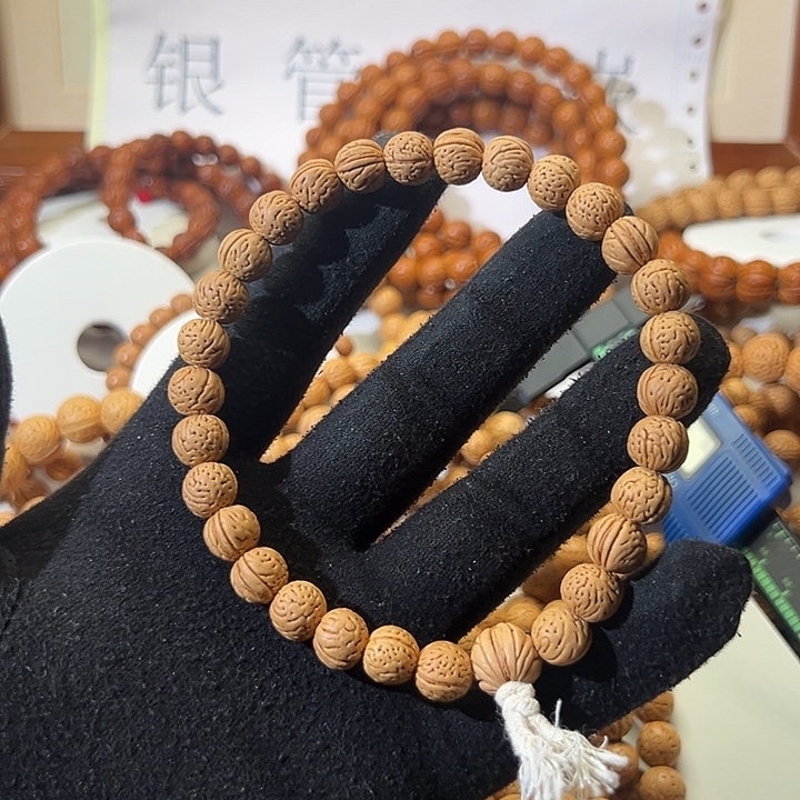 理***发手串桃核野生密纹奶油皮