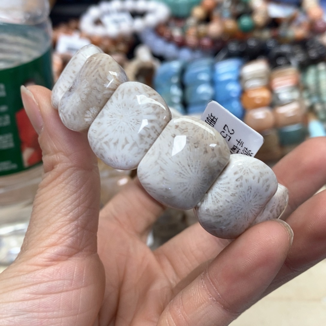 硅化珊瑚（珊瑚玉）手链未镶嵌我***肉305