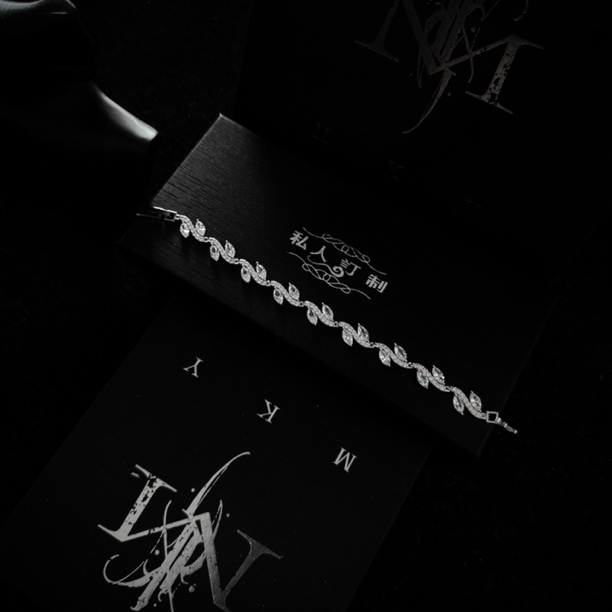 铜合金锆石手链 轻奢/嘻哈满钻爆闪小众彩色原宿男女情侣同款手链