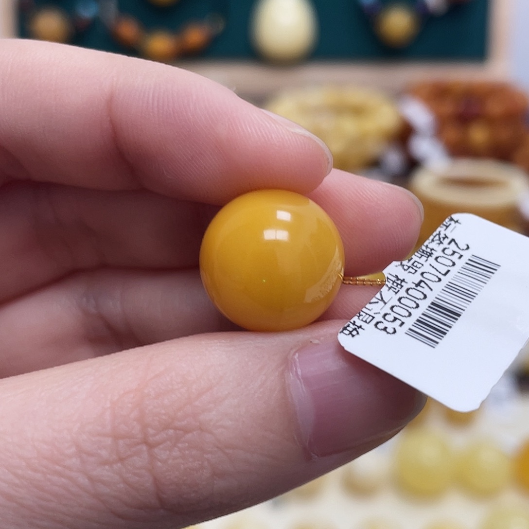 蜜蜡未镶嵌珠宝奇石14.9mm圆珠