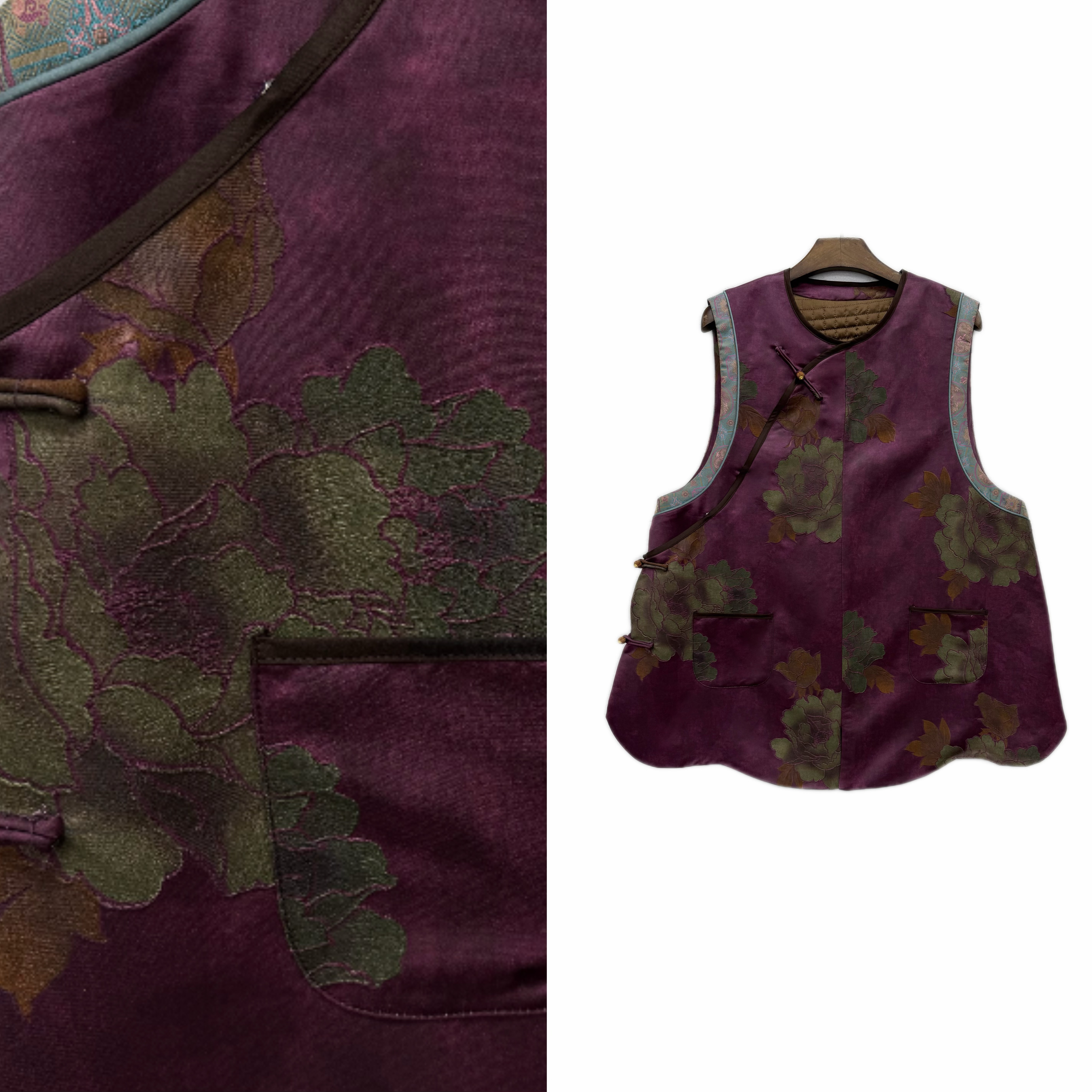 【紫玉牡丹】2025冬季新中式马甲中长款复古中国风马夹