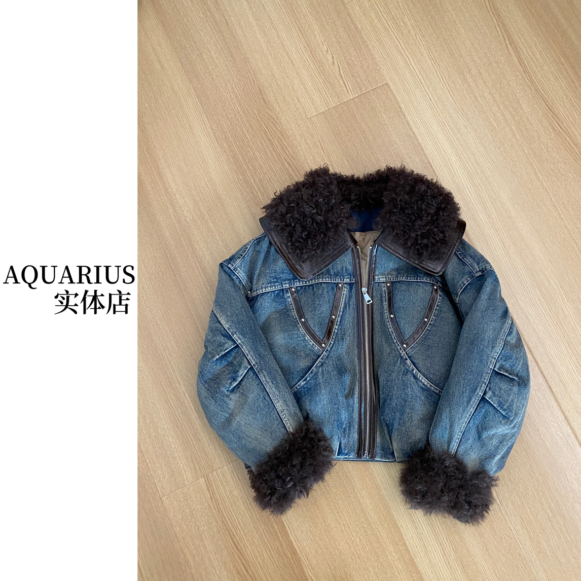 【AQUARIUS】（港湾）欧货牛仔羽绒服90806