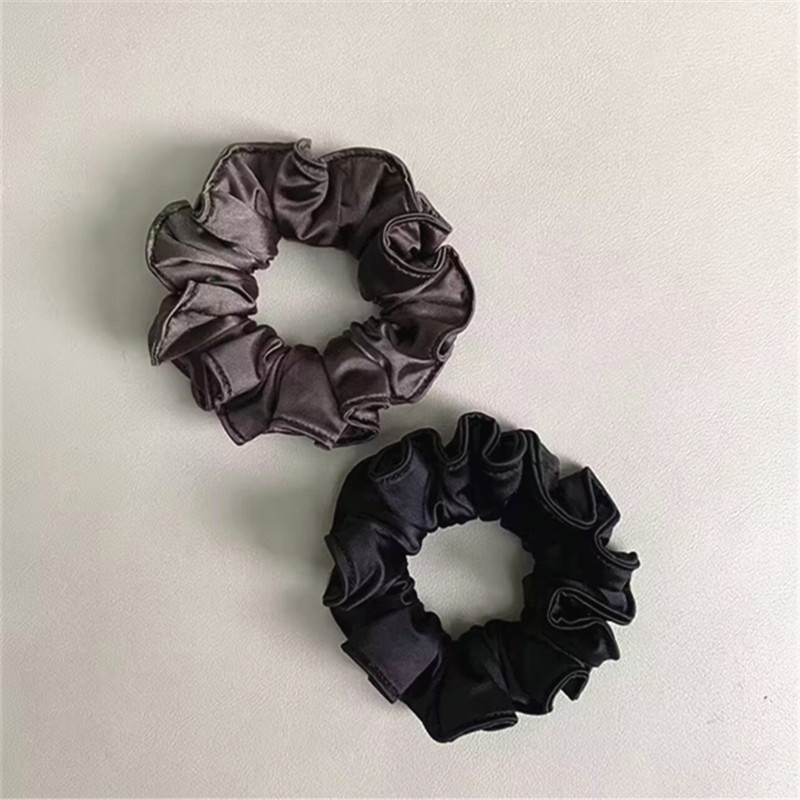 S179黑色皮筋头饰轻职风肠圈发圈小肠圈软糯舒适百搭牛奶丝面膜