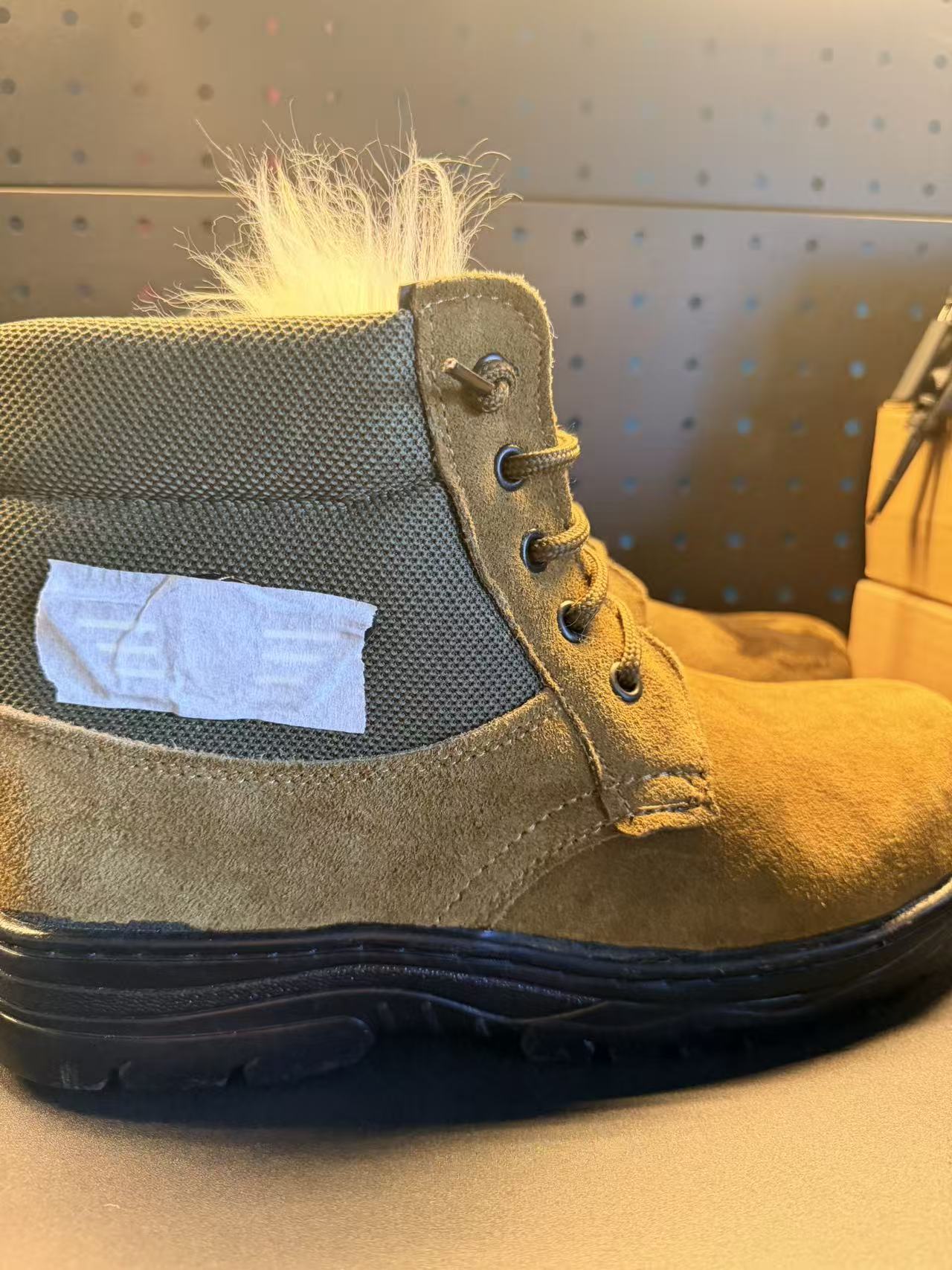 戎胜库存【老货】纯羊毛内里大头鞋防砸防穿刺保暖外层牛皮 