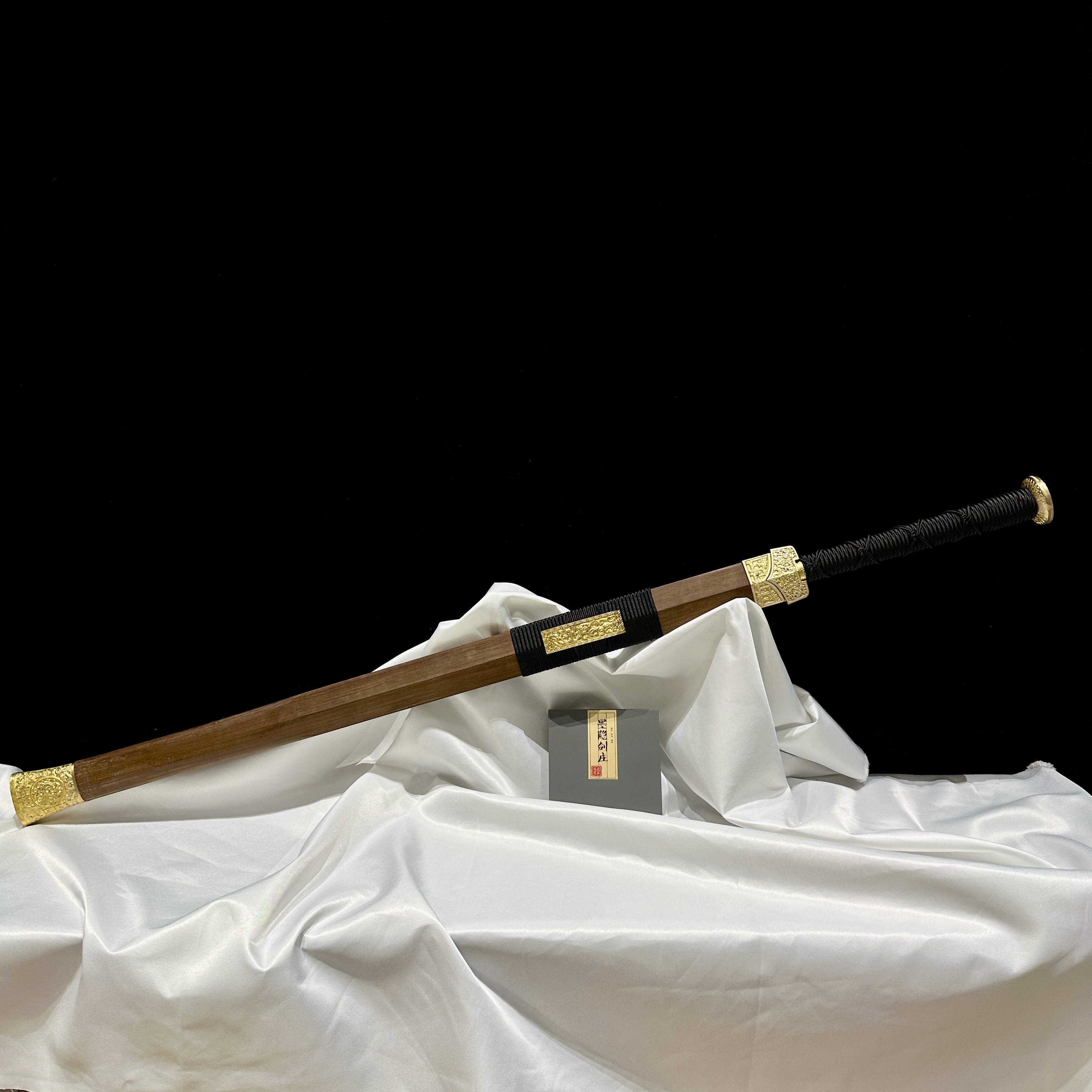 【璟天】X四圣汉剑 T12八面镜面 重蚁木 黄铜 收藏 未开刃