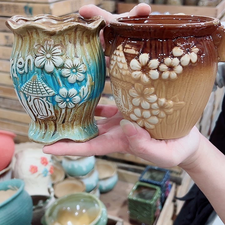 有孔，凑单福利满10元发货陶瓷多肉花盆！