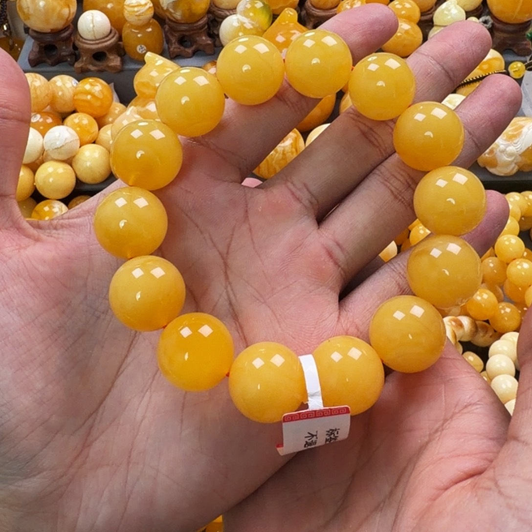 琥珀未镶嵌珠宝奇石18mm同料