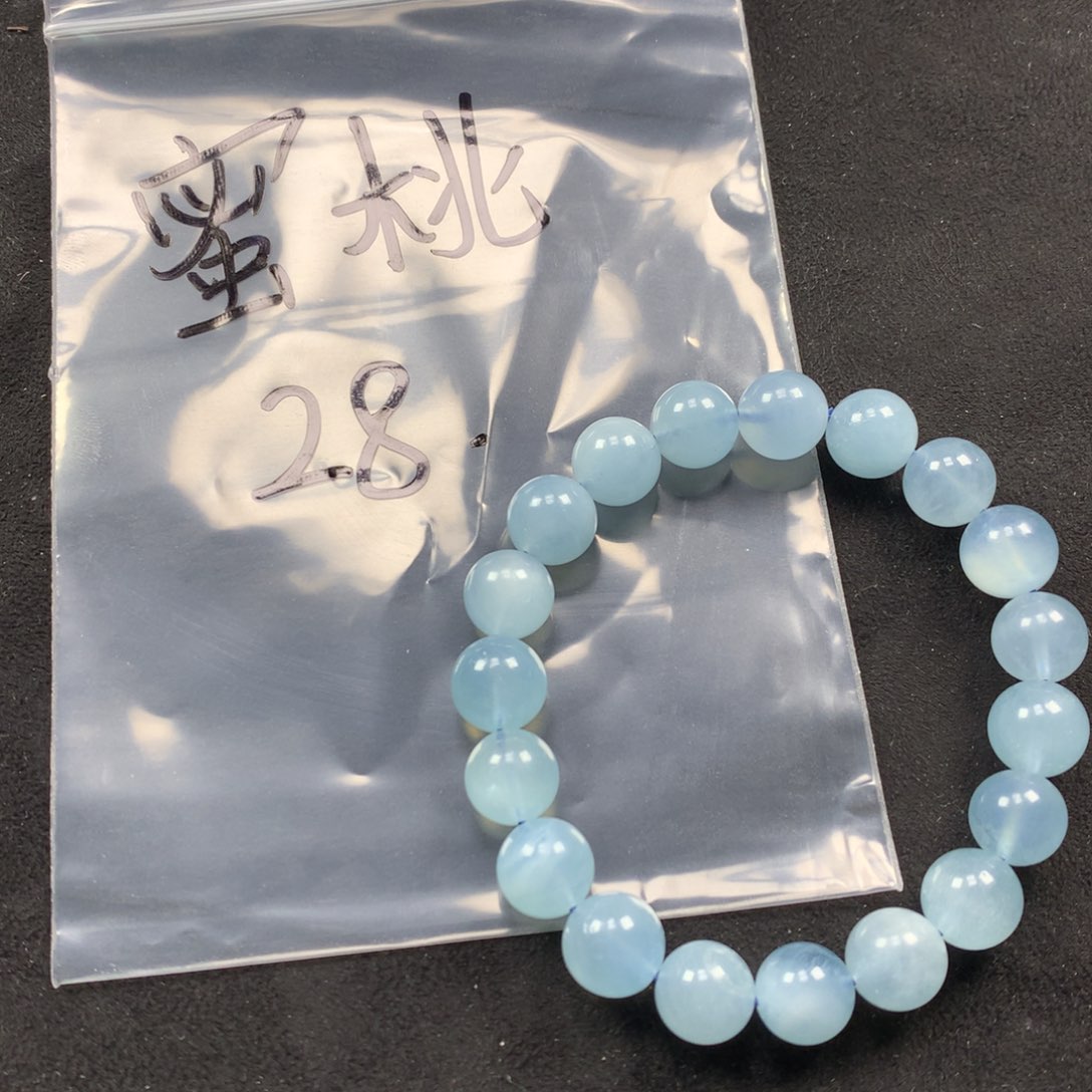 发晶手绳未镶嵌蜜***?海蓝宝手串