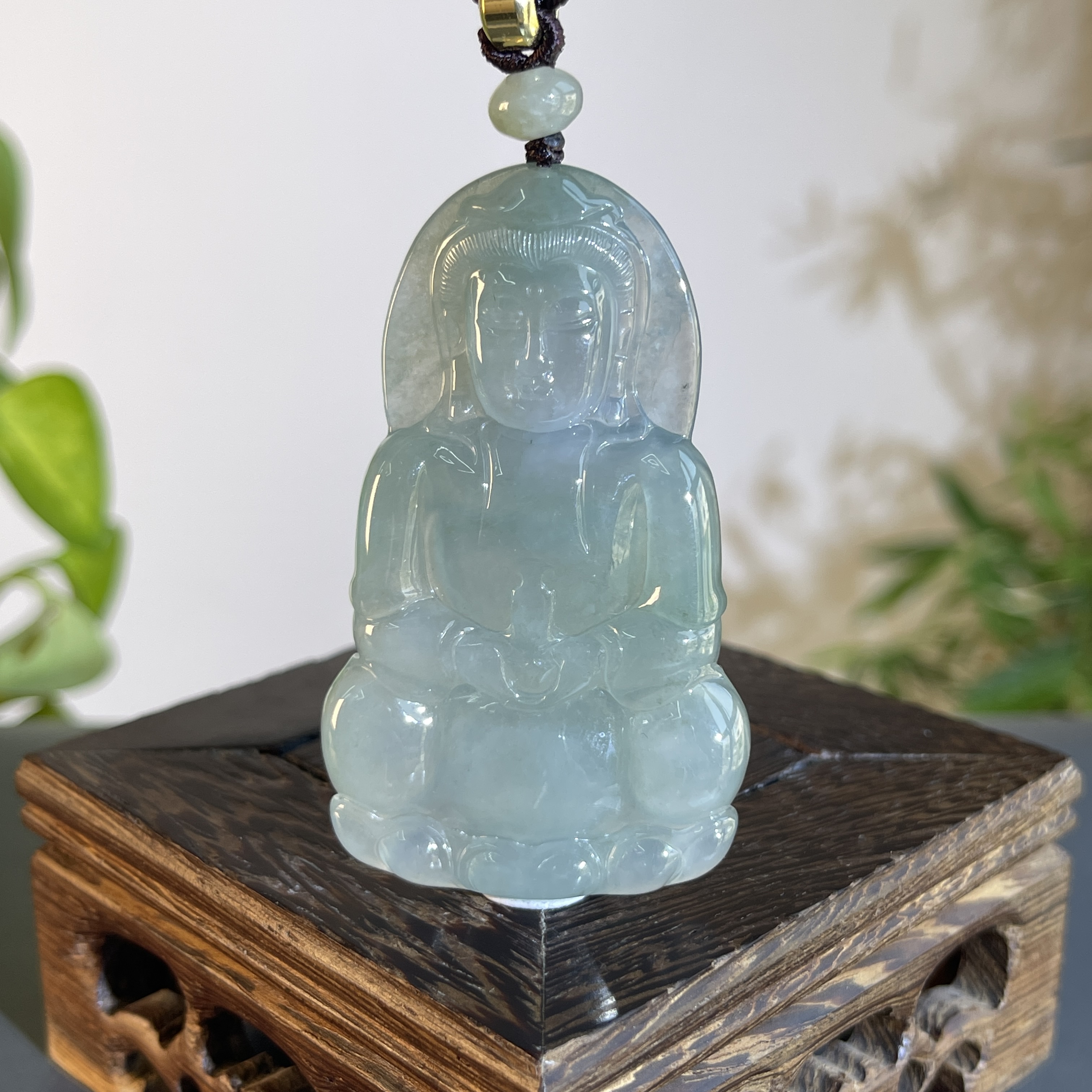 JXB26-139 天然翡翠缅甸A货 正装观音