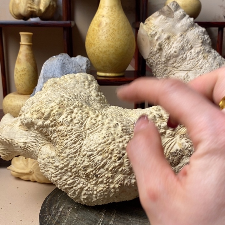 香榧木百*黄杨木手把件