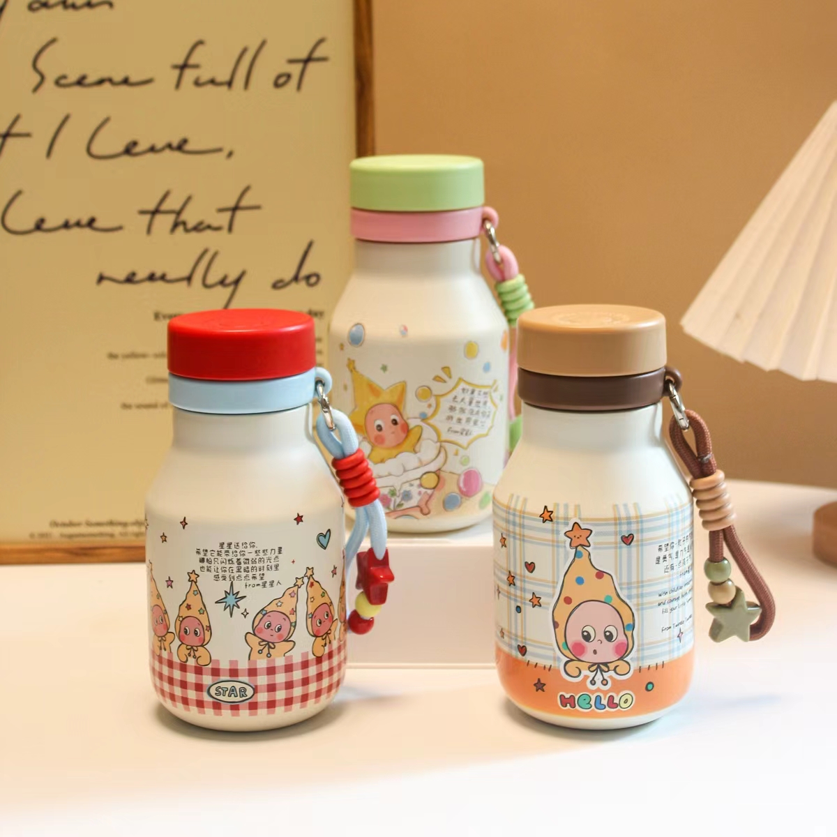 2025新款保温杯男女生高颜值可爱小奶罐带吸管双饮咖啡杯便携杯子