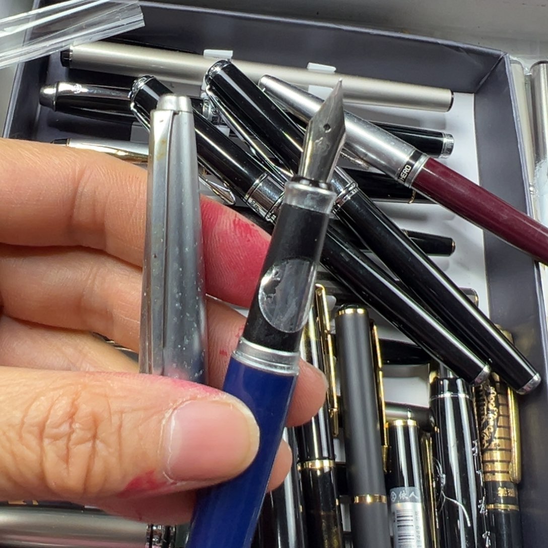 便携式503明尖蓝色笔身笔夹氧化瑕疵